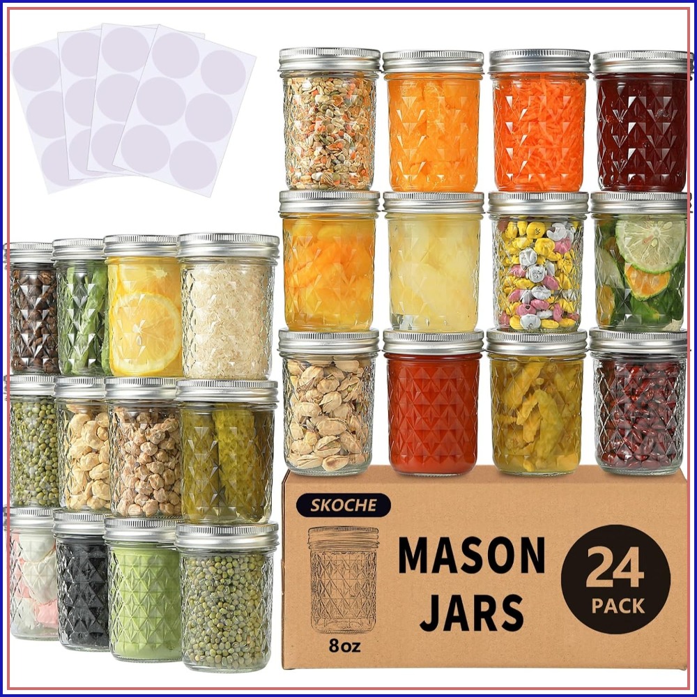 Mason Jar 8Oz - Potes Mason de 8 oz, Pacote