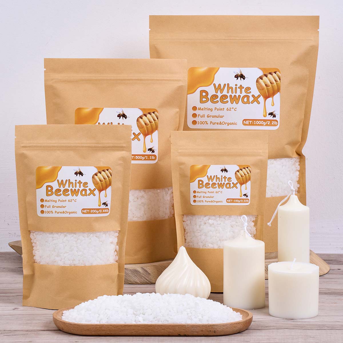 Candle Supplies Bulk - 1000g cera de abelha branca diy