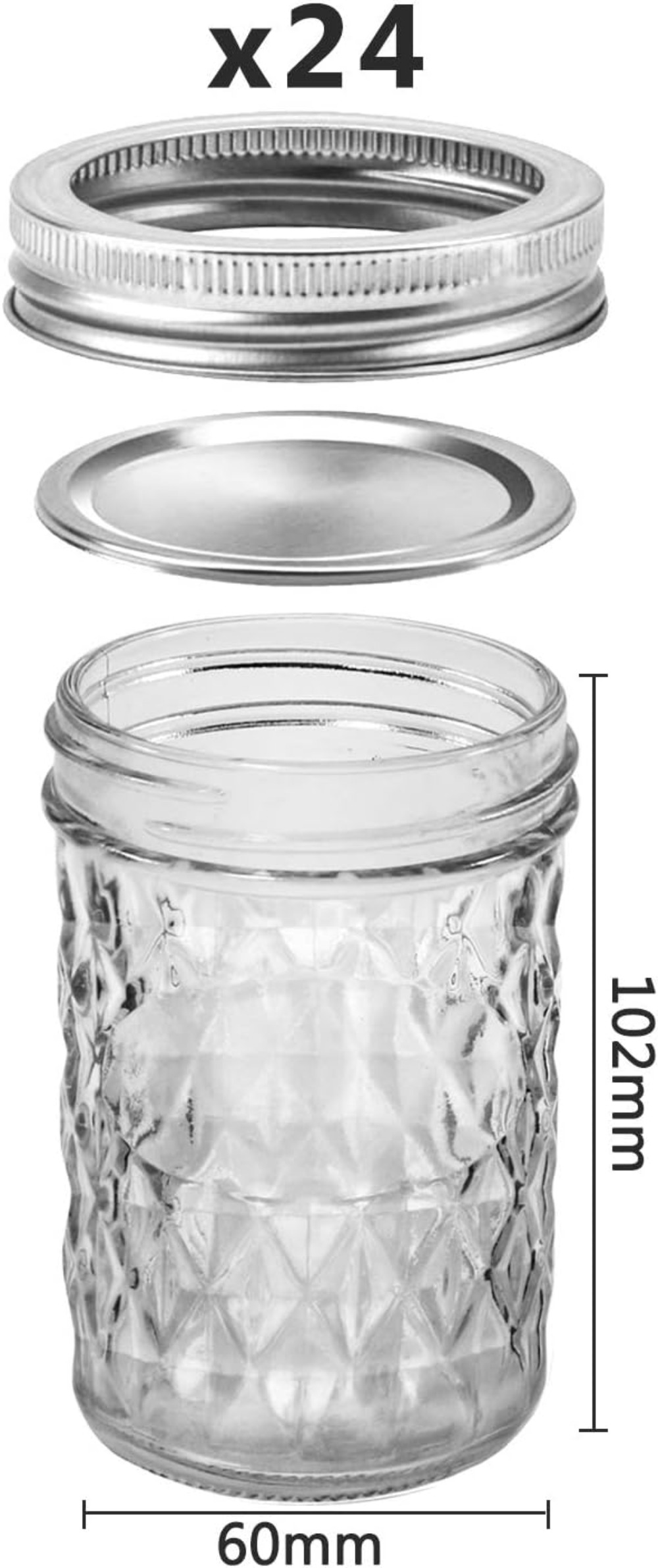 Potes Mason de 8 oz, Pacote co - Mason Jar 8Oz avaliação e preço