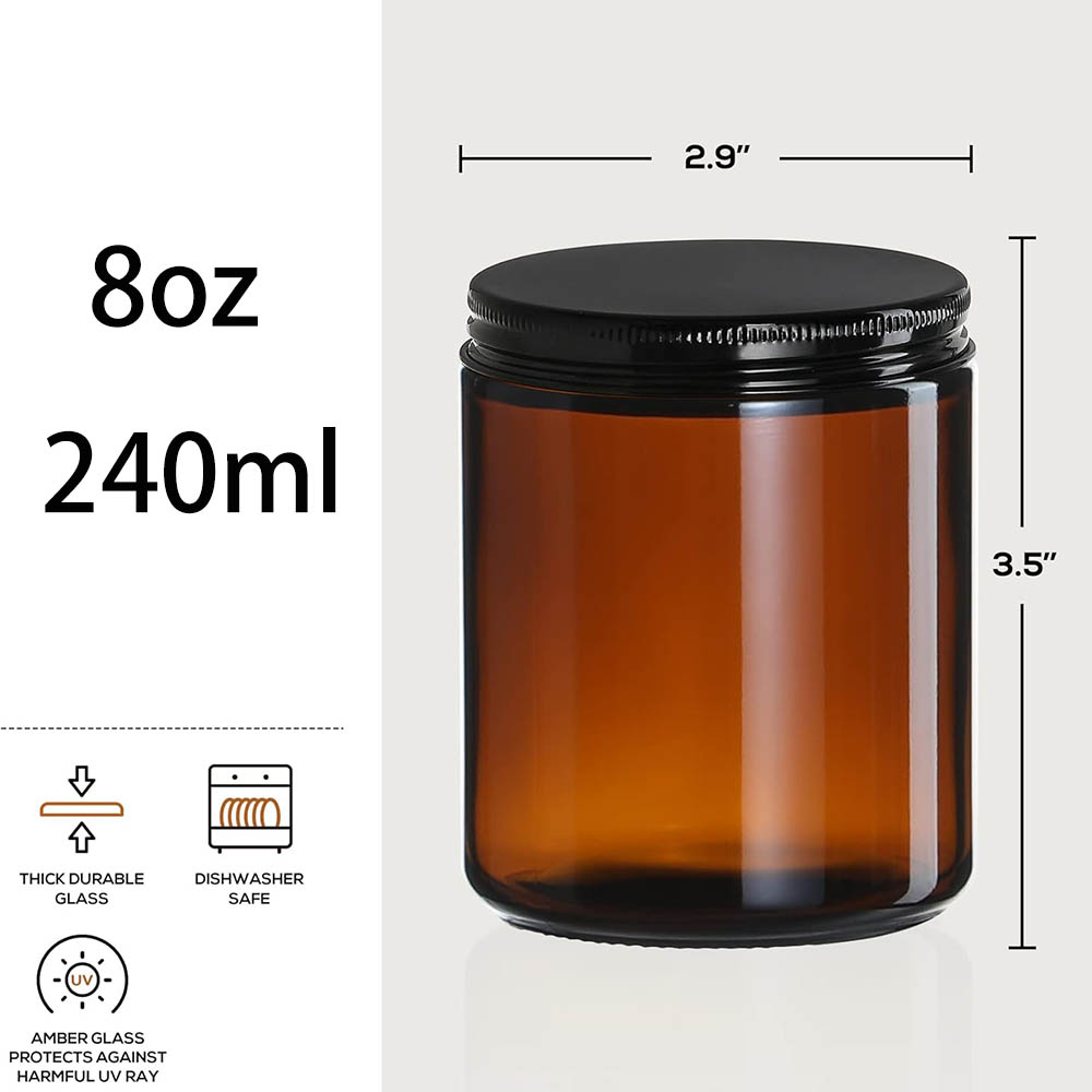 Frascos de Vidro Âmbar de 8oz  - Mason Jar 8Oz avaliação e preço